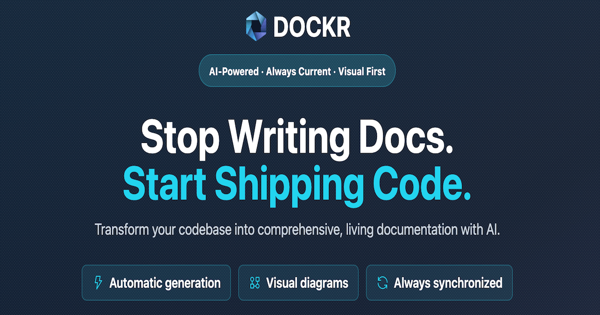 AI Documentation Generator & Diagram Tool | Dockr
